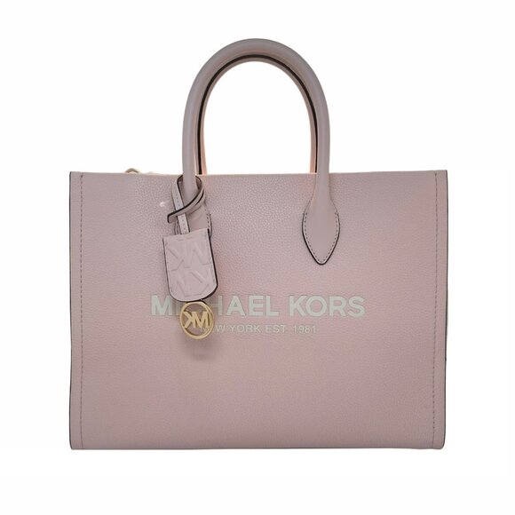 🤩Michael Kors Mirella Tote Bag Satchel Medium Pebbled Leather Shoulder Pink - Picture 2 of 6